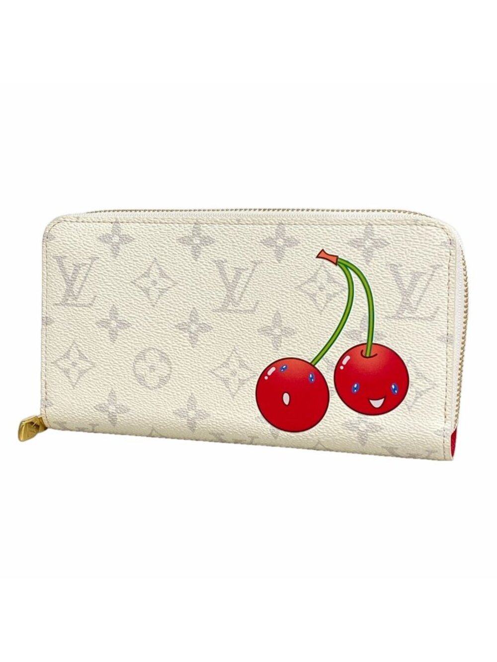 Louis Vuitton Wallet Monogram Cherry Zippy Takashi Murakami Blanc